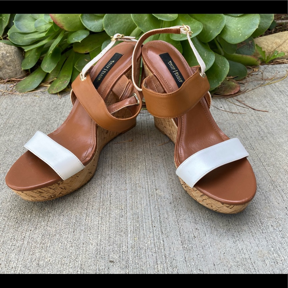 White House Black Market Wedge strap sandal